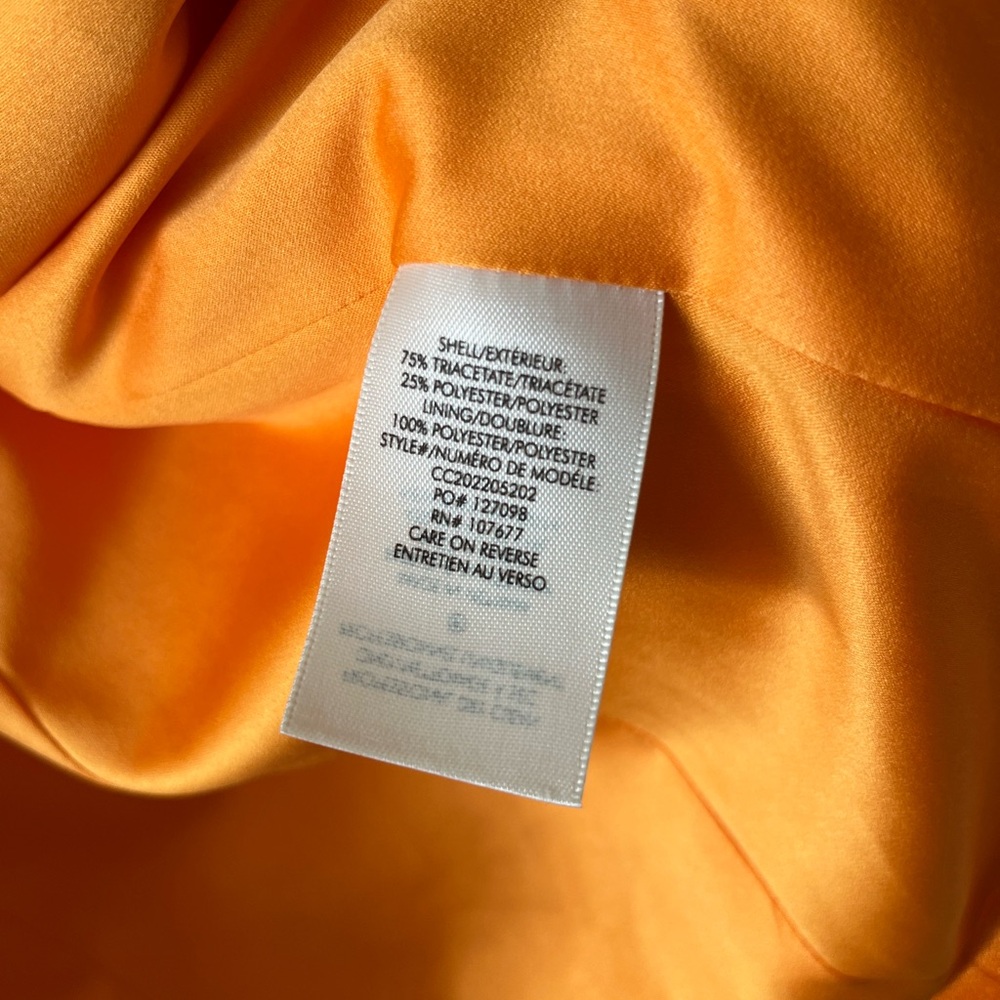 Alice + Olivia Women’s Orange Denny Notch Collar Boyfriend Blazer Silk Size 4 - Picture 11 of 17